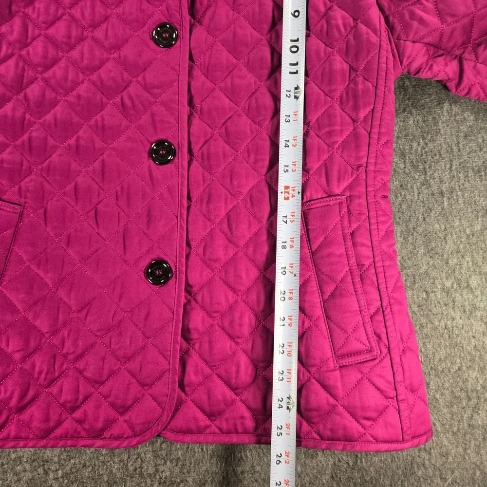 Burberry Quilted Jacket Womens Medium Pink Nova Check Lining Button Up Coat